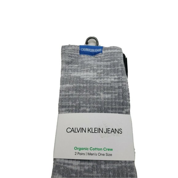 Calvin Klein Jeans Mens 2-Pack Gray Crew Socks One - Picture 3 of 9